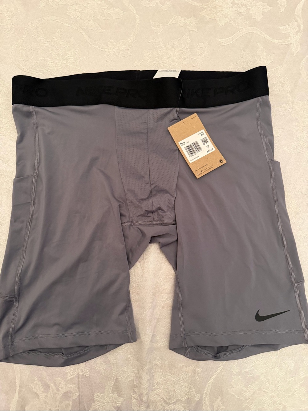 Nike Pro Men's Dri-Fit Tight Fit Training Shorts Gray Size XXL NWT